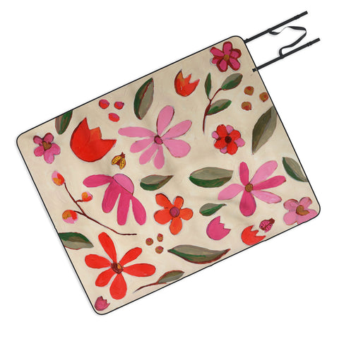 Laura Fedorowicz Fall Floral Painted Picnic Blanket