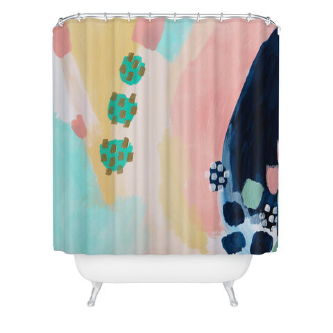 Laura Fedorowicz Happy is Contagious Shower Curtain