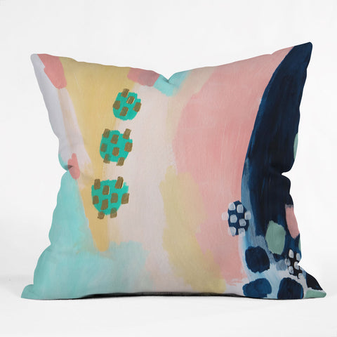 Laura Fedorowicz Happy is Contagious Outdoor Throw Pillow