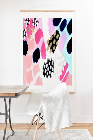 Laura Fedorowicz Hot Pink Abstract Art Print And Hanger