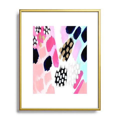 Laura Fedorowicz Hot Pink Abstract Metal Framed Art Print