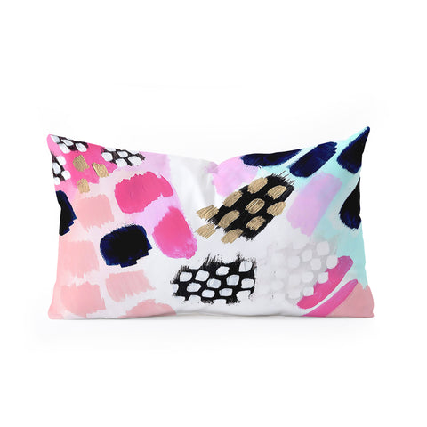 Laura Fedorowicz Hot Pink Abstract Oblong Throw Pillow