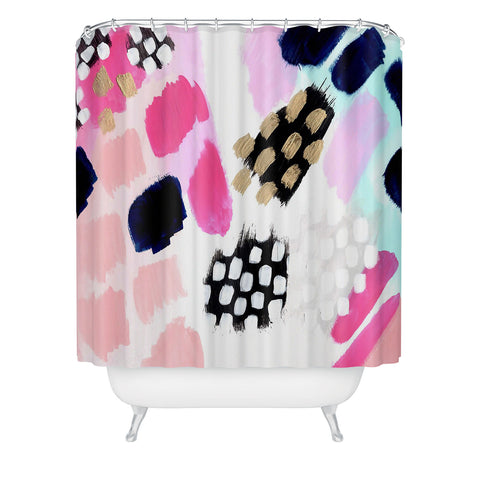 Laura Fedorowicz Hot Pink Abstract Shower Curtain