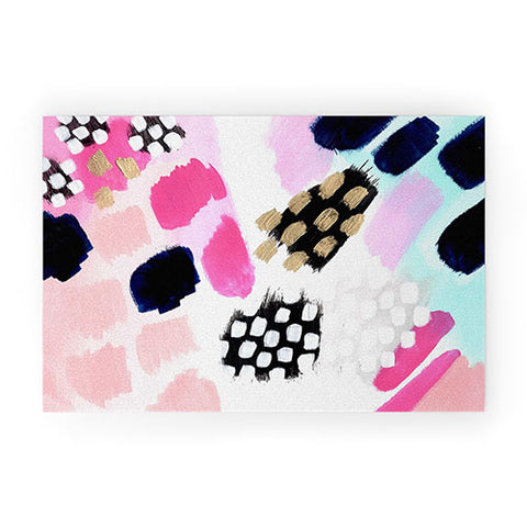 Laura Fedorowicz Hot Pink Abstract Welcome Mat