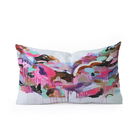 Laura Fedorowicz I Love the Flamingos Oblong Throw Pillow