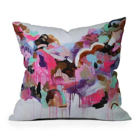 Laura Fedorowicz I Love the Flamingos Throw Pillow