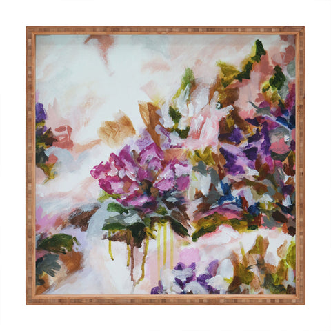 Laura Fedorowicz Lotus Flower Abstract Two Square Tray