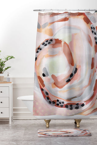 Laura Fedorowicz Luxury Whirlwind Shower Curtain And Mat