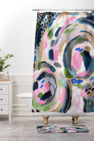 Laura Fedorowicz Pebble Abstract Shower Curtain And Mat