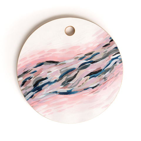 Laura Fedorowicz Pink Flutter Cutting Board Round