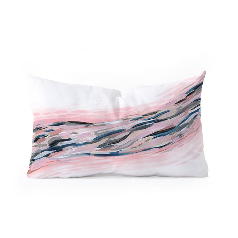 Laura Fedorowicz Pink Flutter Oblong Throw Pillow
