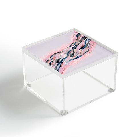 Laura Fedorowicz Pink Flutter on Grey Acrylic Box