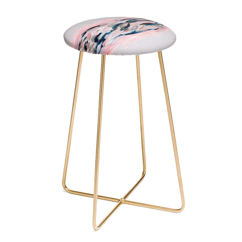 Laura Fedorowicz Pink Flutter on Grey Counter Stool