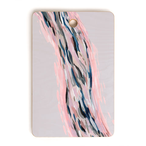 Laura Fedorowicz Pink Flutter on Grey Cutting Board Rectangle