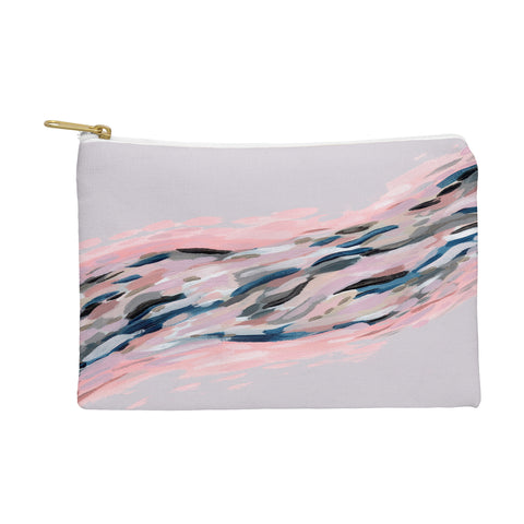 Laura Fedorowicz Pink Flutter on Grey Pouch