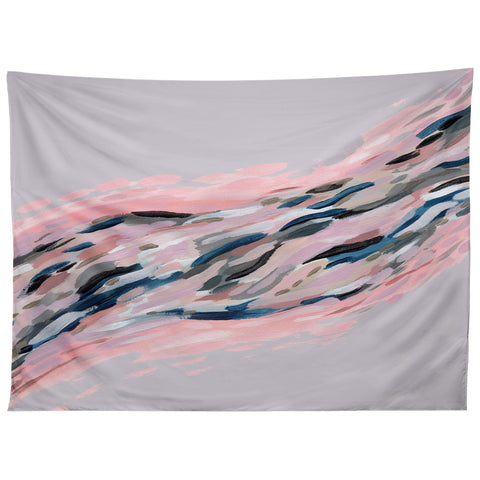 Laura Fedorowicz Pink Flutter on Grey Tapestry