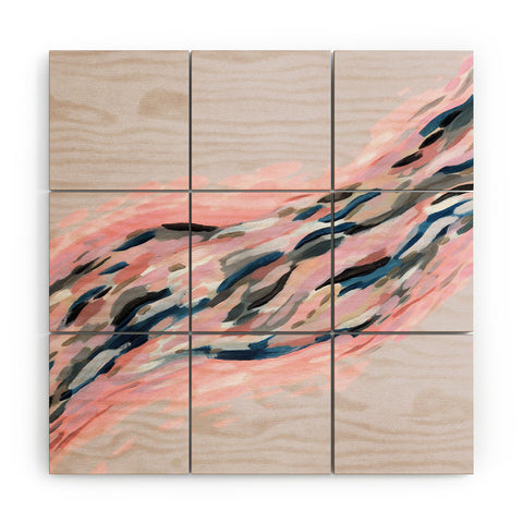 Laura Fedorowicz Pink Flutter on Grey Wood Wall Mural