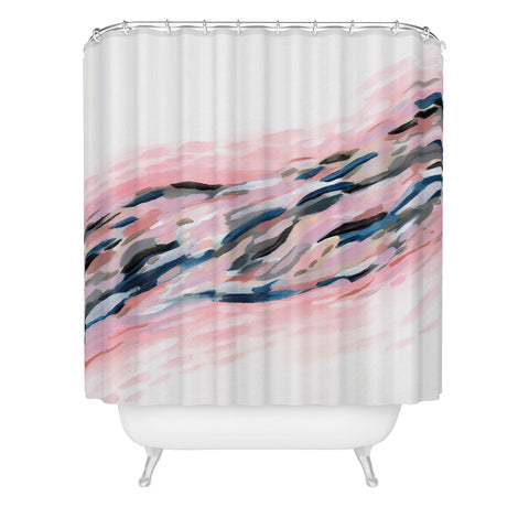 Laura Fedorowicz Pink Flutter Shower Curtain