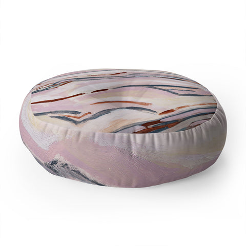 Laura Fedorowicz Pink Path Floor Pillow Round