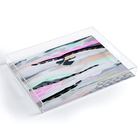 Laura Fedorowicz Rolling Abstract Lilac and Mint Acrylic Tray