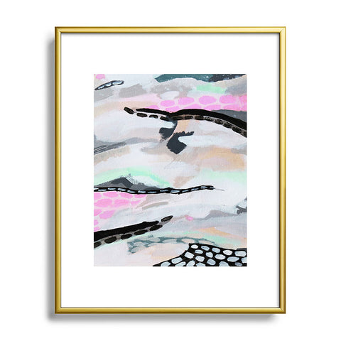 Laura Fedorowicz Rolling Abstract Lilac and Mint Metal Framed Art Print