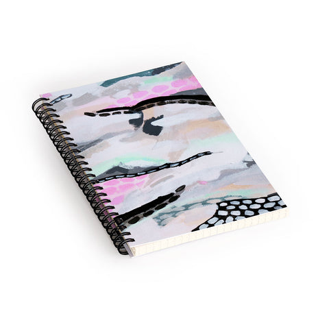 Laura Fedorowicz Rolling Abstract Lilac and Mint Spiral Notebook