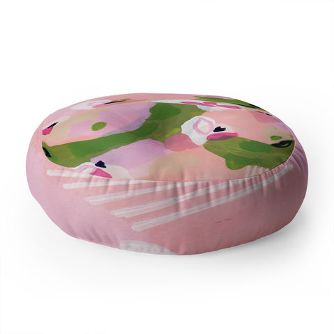 Laura Fedorowicz Spring Fling Abstract Floor Pillow Round