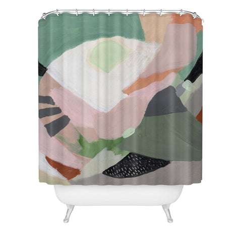 Laura Fedorowicz Stay Grounded Abstract Shower Curtain