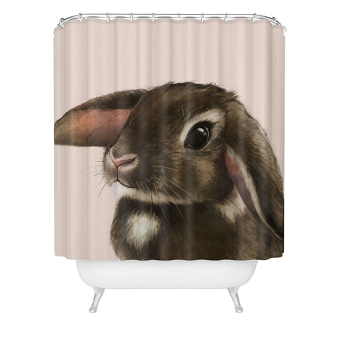 Laura Graves baby bunny Shower Curtain