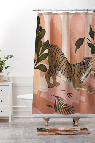 Laura Graves Easy Tiger Shower Curtain And Mat