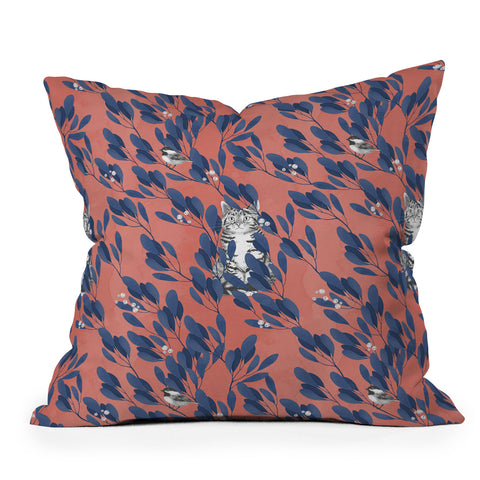 Laura Graves in the wild repeat pattern Throw Pillow