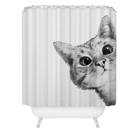 Laura Graves Sneaky Cat Shower Curtain