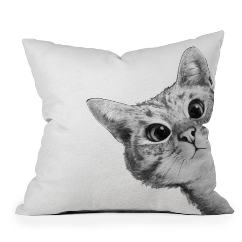 Laura Graves Sneaky Cat Throw Pillow