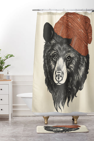Laura Graves the bear Shower Curtain And Mat