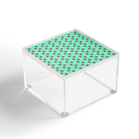 Laura Redburn Circle Spot Dot Mint Acrylic Box