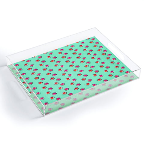 Laura Redburn Circle Spot Dot Mint Acrylic Tray