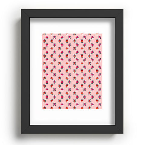 Laura Redburn Circle Spot Dot Pink Recessed Framing Rectangle