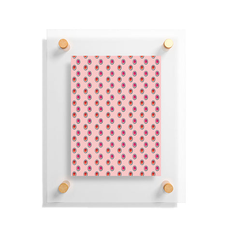 Laura Redburn Circle Spot Dot Pink Floating Acrylic Print