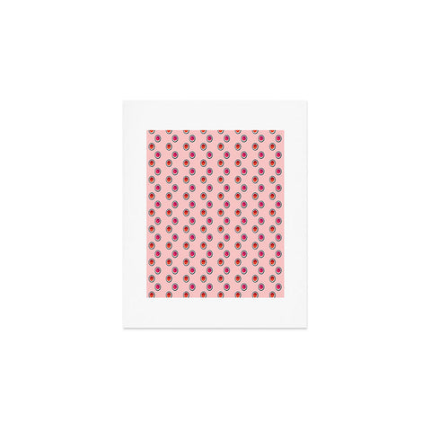 Laura Redburn Circle Spot Dot Pink Art Print