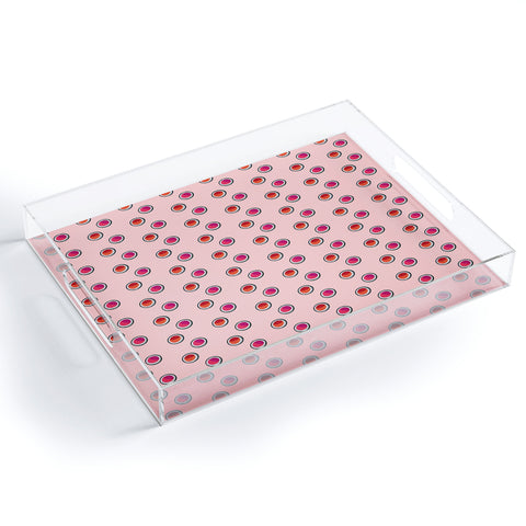 Laura Redburn Circle Spot Dot Pink Acrylic Tray
