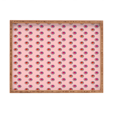 Laura Redburn Circle Spot Dot Pink Rectangular Tray