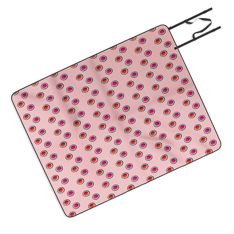 Laura Redburn Circle Spot Dot Pink Picnic Blanket