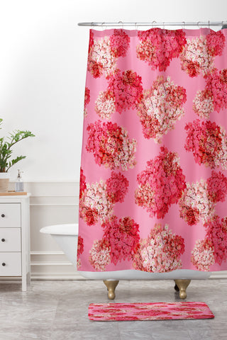 Laura Redburn Hydrangea Doubled Shower Curtain And Mat
