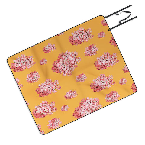 Laura Redburn Hydrangea Orange Picnic Blanket