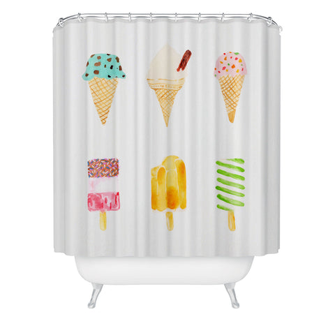 Laura Redburn Ice Cream Selection Shower Curtain