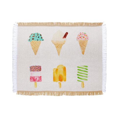 Laura Redburn Ice Cream Selection Throw Blanket