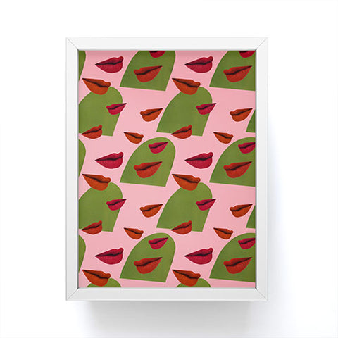 Laura Redburn retro lips Framed Mini Art Print