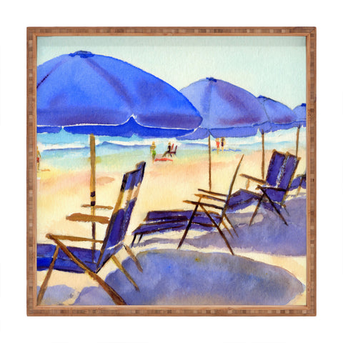 Laura Trevey Beach Chairs Square Tray