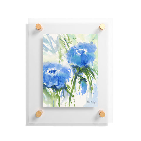 Laura Trevey Blue Blossoms Two Floating Acrylic Print