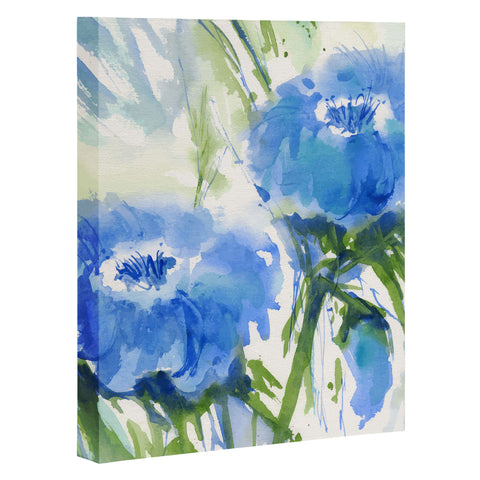 Laura Trevey Blue Blossoms Two Art Canvas